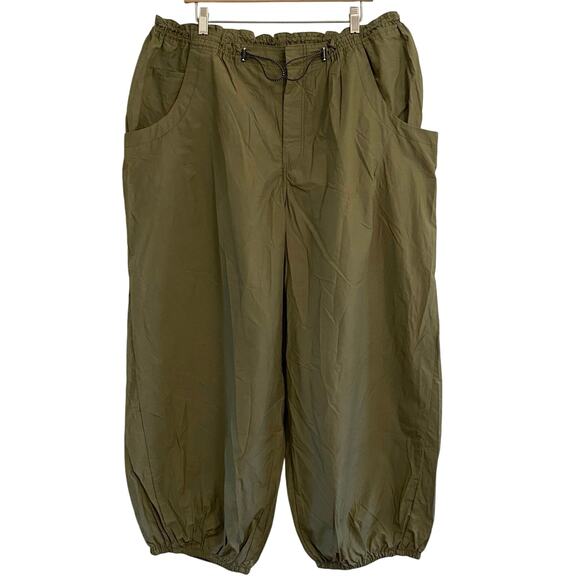 Anthropologie Packable Parachute Pants Green Women’s Plus Size 2X Bohemian - Picture 1 of 12